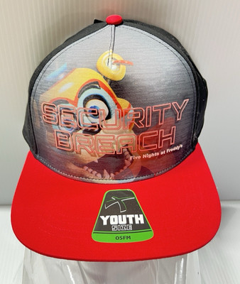 Five Nights at Freddy's Youth Security Breach Snapback Adjustable Hat - Red NEW