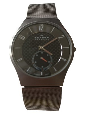 Skagen Herren Armbanduhr Modern Grau Metall Meshband Alltag Business