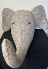 22 " long 9" Wide Fiona Walker Animal Head Elephant Made With Wool