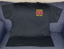 Chicago Fire Department CFD Gildan T-Shirt 50/50 Dryblend Embroidery Size L NEW
