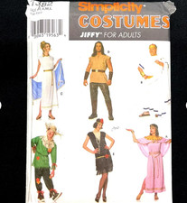Simplicity 7382 Sewing Pattern Adult Halloween Costumes S, M, L