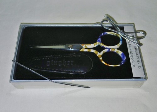 GINGHER SCISSORS DESIGNER SERIES ~ "GLORIANA" 4" EMBROIDERY ~ IN ORIGINAL BOX