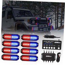 Police Lights For Vehicles 8pcs Led Surface Mount Strobe Lights Kit