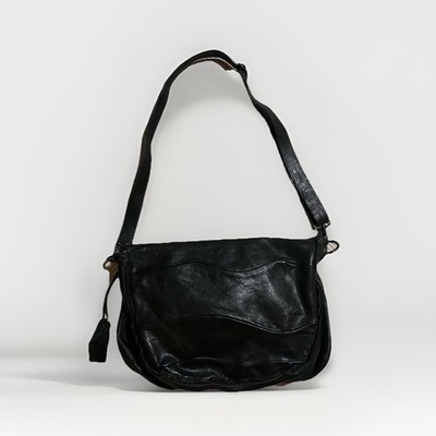 A.S.98 Leather Bag Messanger Bag Magnet Black Rare Vintage AS 98