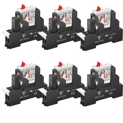 6Pcs 12 Amp Power Relay Switch Electromagnetic with Test Button 110V 120V AC ...