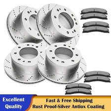Front Rear Rotors Brake Pads Set Fit 2011-2018 Silverado Sierra 2500 3500 HD Kit