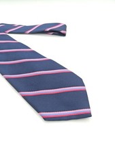      Brooks Brothers Makers Mens Blue Stripe Silk Tie Made In USA 58x3 5/8