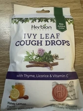 Herbion Naturals Ivy Leaf Cough Drops 25 Ct Each 5 Bags (125 Drops) EXP 09/26