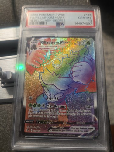 Rillaboom VMAX graded PSA 10 for sale on eBay