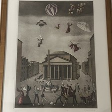 Stampa Canevari Pantheon Roma acquaforte acquatinta prova d’autore firmata