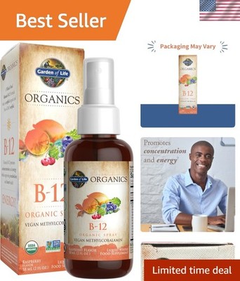 Organics B-12 Liquid Spray with Methylcobalamin   Energy & Heart Health, 2 Fl Oz