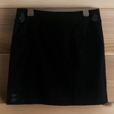 Luigi Bertolli City Skirt Women's Medium Black Mini Skirt Pockets Back Slit Cute