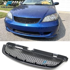 Fits 04-05 Honda Civic Front Bumper Hood Grille Black Mesh Upper Grill Assembly