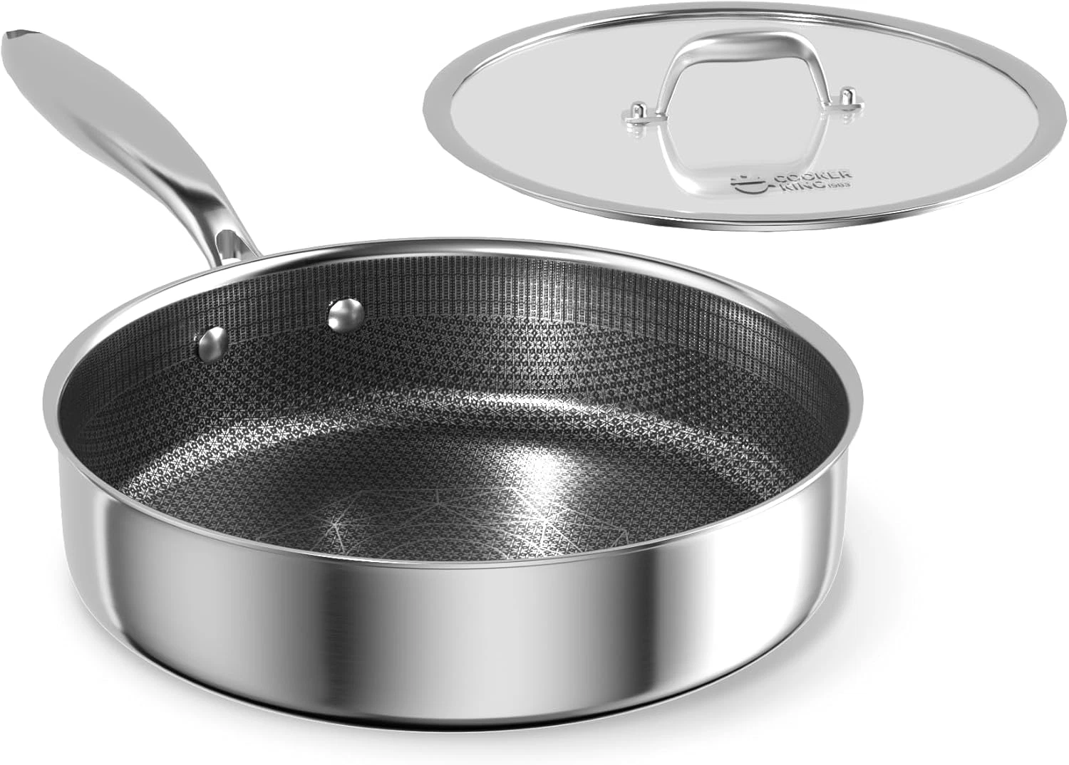 11" Stainless Steel Nonstick Saute Pan with Lid, Oven Safe, Induction Ready