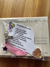November Child Clip On Angel Charm Handmade With A Birthstone Swarovski Crystal