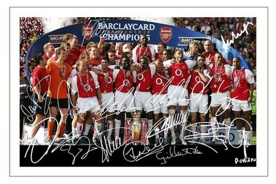 Arsenal Invincibles Kader Fußball signed Autogramm Fotodruck A5