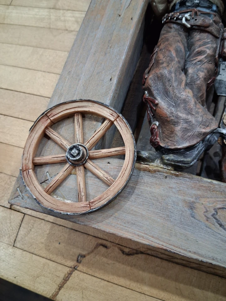 Western Cowboy Shadowbox Wall Art, Wood Crate Frame w/ Resin Figure - Image 3 of 4