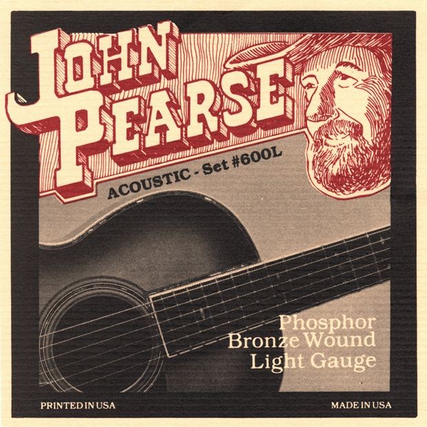 John Pearse 600L Легкие струны с люминофорной бронзовой обмоткой