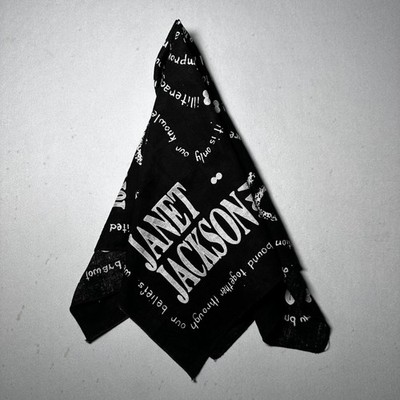 Vintage 1989 Janet Jackson Bandana 1814 Rhythm Nation Tour Scarf