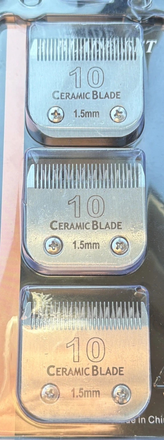 3 Pack 10# Detachable Pet Dog Grooming Ceramic Blades,Compatible with Andis,O...