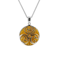 Sterling Silver and 22k Gold Celtic Fairy Pool Necklace
