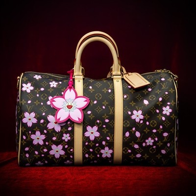 BNIB Louis Vuitton Takashi Murakami Keepall Bandoulière 45 Sakura