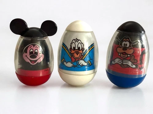 1977 Weebles Mickey Mouse, Donald Duck, Goofy-Walt Disney's Magic Kingdom Hasbro