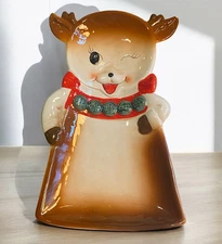 Transpac Reindeer Vintage / Retro Style Platter Plate Dish Tray 11.5" X 7.5"