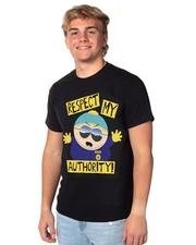 South Park Shirt Men's Cartman Respect My Authority Adult Short Sleeve Tee