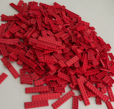 SHIPS FREE LEGO LOT OF 200 RED FLAT PLATE PLATES 2X3 2X4 2X6 2X8 2X10 etc 3034