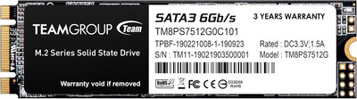 TEAMGROUP MS30 512GB with SLC Cache 3D NAND TLC M.2 2280 SATA III 6Gb/s... 