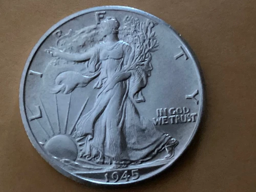 1945-D Silver Walking Liberty Half Dollar Gem BU +++ End of WWII. BEAUTIFUL COIN