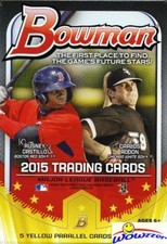 2015 Bowman Baseball HUGE EXCLUSIVE Factory Sealed Hanger Box-5 YELLOW PARALLELS