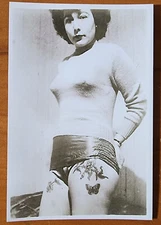 Bernard Kobel Traditional Tattoo Photo B&W Vintage Tattooed Woman Legs, Thighs