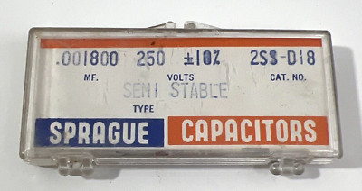 Sprague Capacitors (10) MF .001800 VOLTS 250 CAT# 2SS-D18 Type: Semi Stable NEW