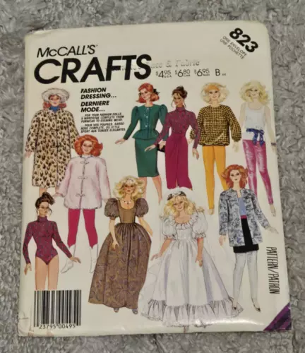 McCalls 823 Barbie Fashion Doll Sewing Pattern 1986 wedding, business, casual