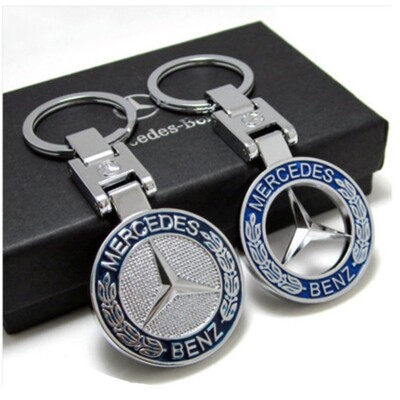 2Stk Mercedes Benz Schlüsselanhänger Schlüsselring Emblem Logo Schlüsselbund DE+