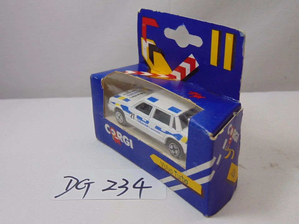 Coche diecast vintage Corgi Toys NOS IOB 1984 J83 Volvo Turbo Gillanders Motors Foto 2 de 3
