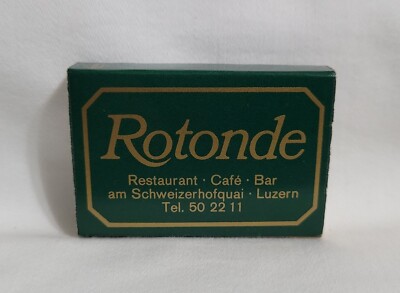 Vintage Rotonde Restaurant Bar Matchbox Luzern Switzerland Matchbook Advertising