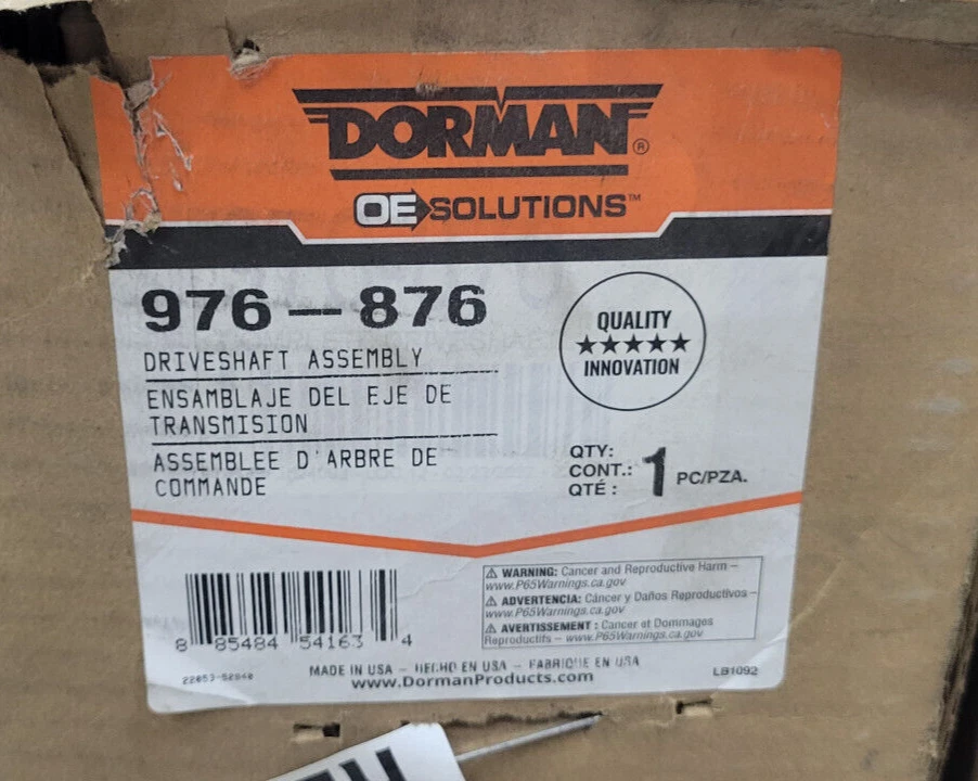 Eje de transmisión trasero Dorman 976-876 para Dodge Dakota SC 1991 Foto 2 de 2