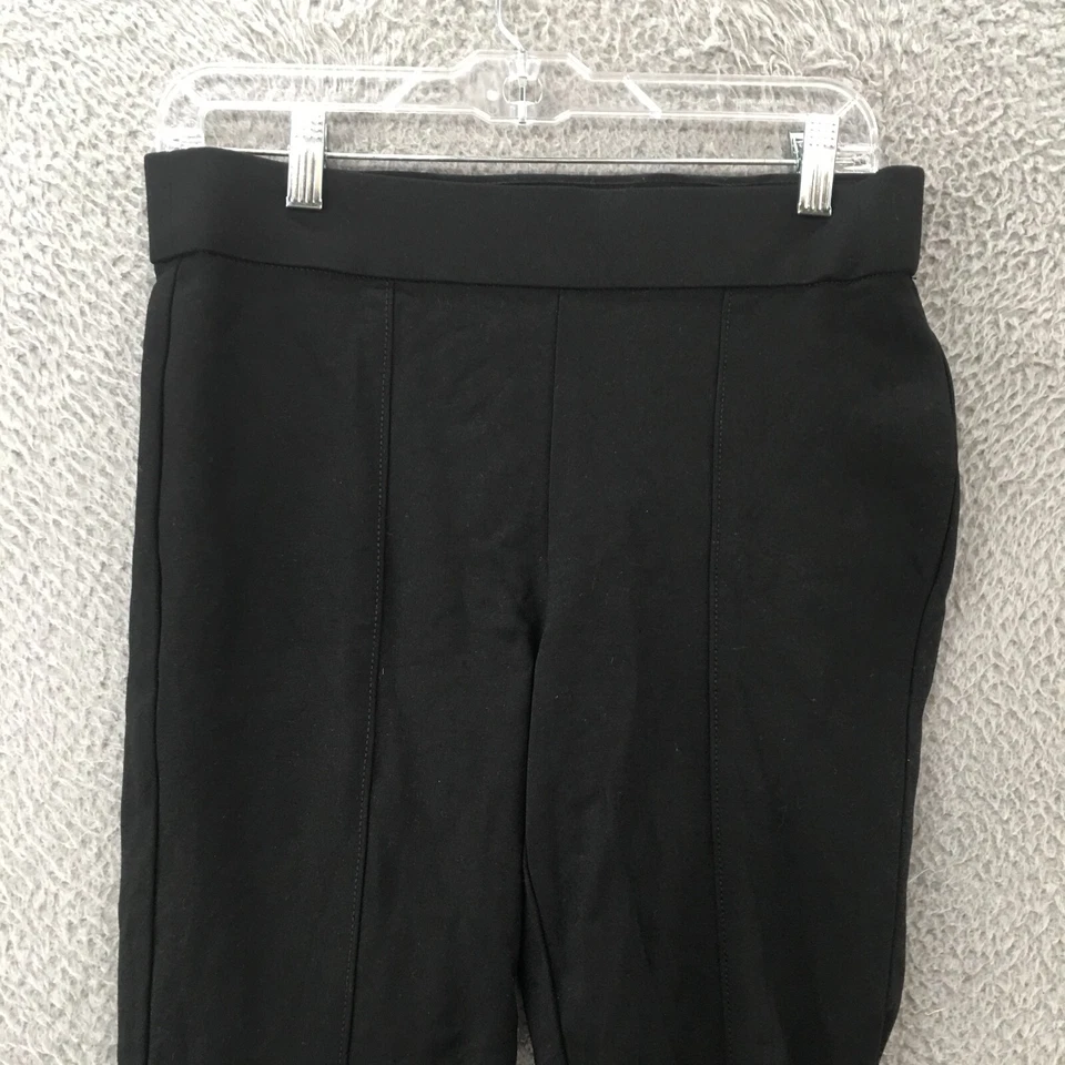 Anne Klein Pull On Pleated Skinny Ankle Pants Womens Medium Black High Rise - Image 2 of 4
