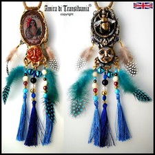 ethnic african jewelry tribal long pendant necklace vintage regional africa rare