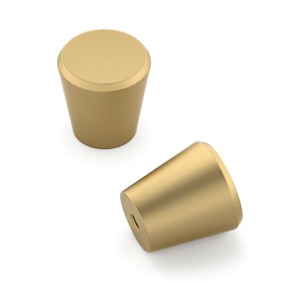 5PCS Brushed Brass Cabinet Knobs Gold Round Drawer Pulls Kitchen Hardware