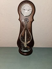 Vintage Springfield Wood Mounted Weather Station W/Hand Blown Weather Glass-Very