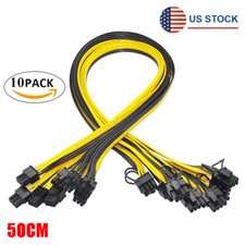 10pcs 50cm PCIe 6-Pin to 8-Pin 6 2Pin Breakout Cable PCI-E Cable 18AWG Mining