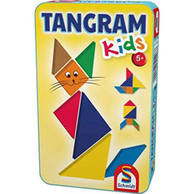 Schmidt Tangram Kids Tin Puzzles Board Game for 1 Players  Ages 5+ and Up