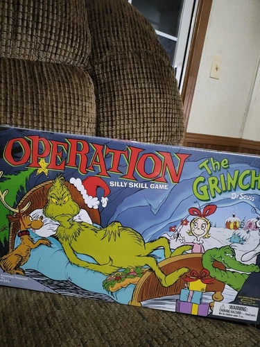 OPERATION: The Grinch Board Game Silly Skill Game Dr. Seuss Art Funatomy Parts