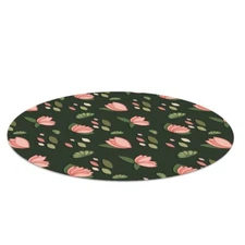 Round Mat Pad under Office Chair Desk Carpet Protector Pink Water Lilies fi 100