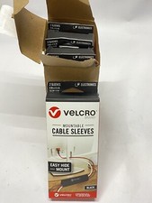 4-Pk for VELCRO Mountable Cut-To-Length Cable Sleeve BLACK VEL30795