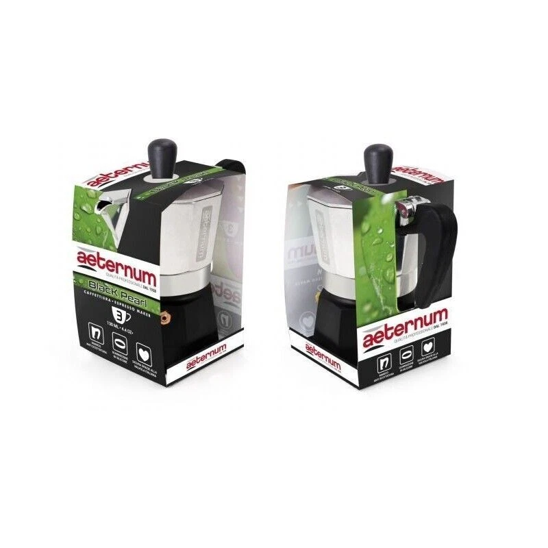 Caffettiera moka by Bialetti Black Pearl 1, 2,3 Tazze macchina macchinetta Caffè - Imagen 4 de 4